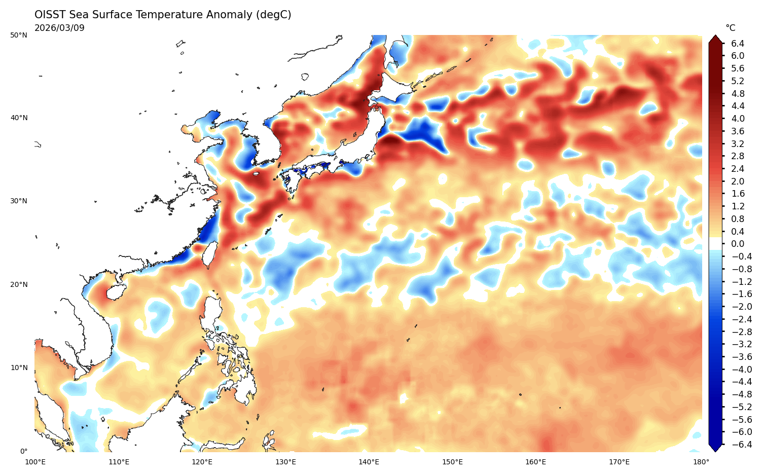 Pacifique Nord — SSTA