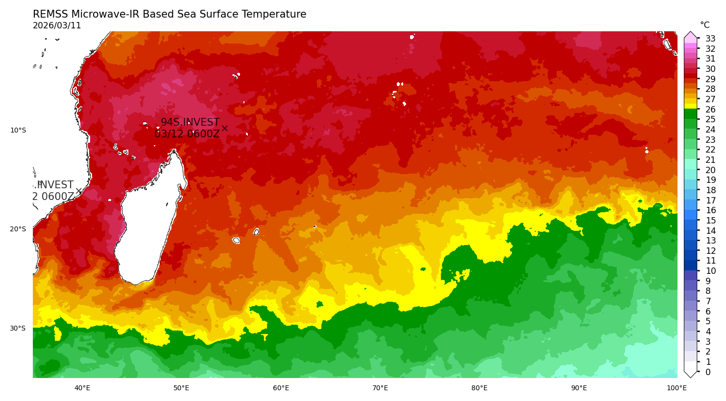 Océan Indien Sud — SST